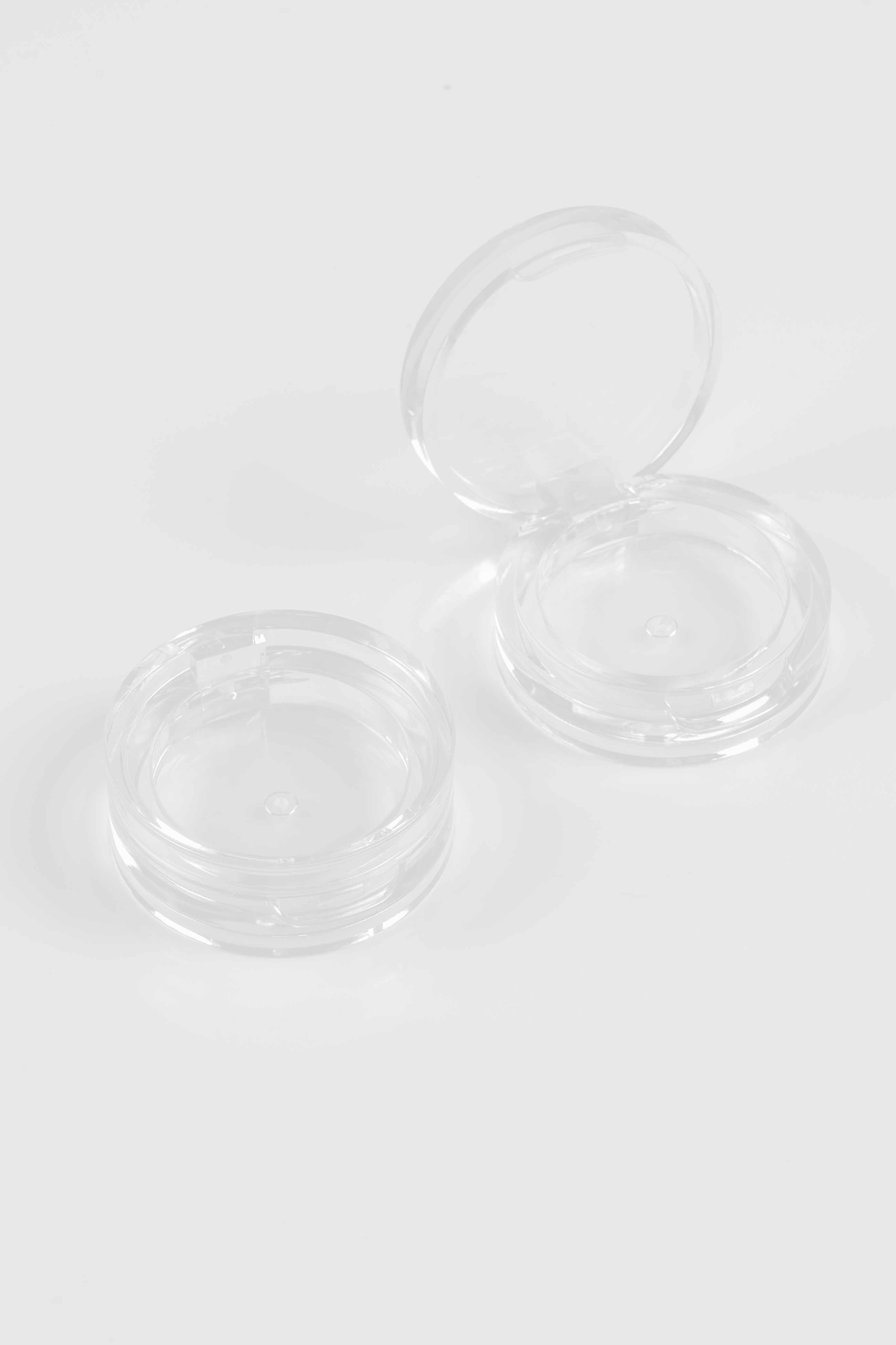 Nuevo envasado de polvo prensado pequeño transparente